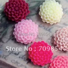 100 шт./лот 15 мм кабошон из смолы с цветком и принтом в виде хризантем для кулон в виде блюдца 5 видов цветов ювелирных изделий