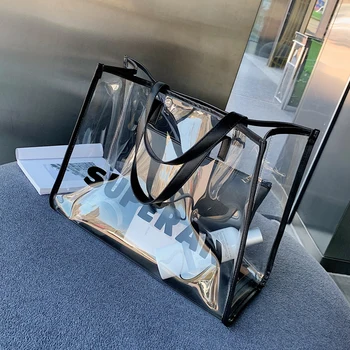 

Bags for women designer New shoulder bag Korean version of the wild transparent bag buns mother bag large capacity handbag