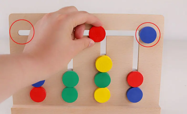 Монтессори, Детская логическая игрушка, обучающие средства для раннего образования, четыре цвета, классические детские деревянные блоки