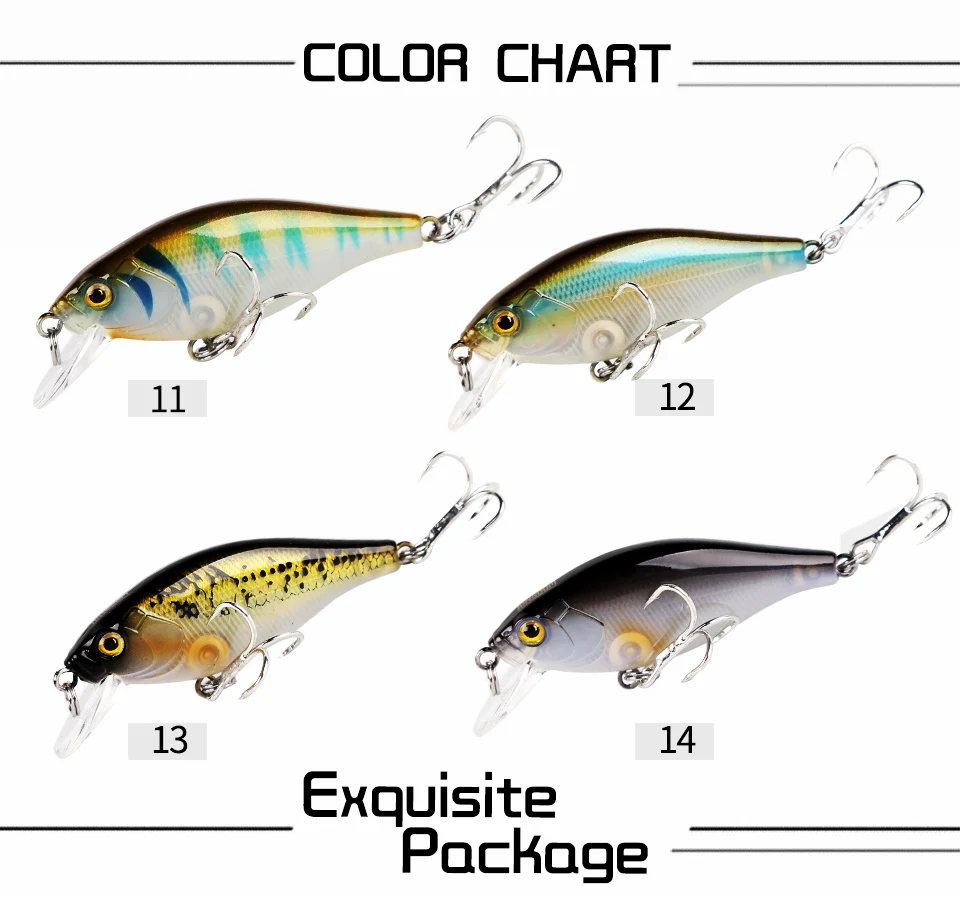 Kingdom Lifelike Floating Minnow Fishing lures 5.5cm 6.5g VMC Hooks Fish Wobbler Tackle Crangkbait Artificial Hard Bait Model 7501 (4)