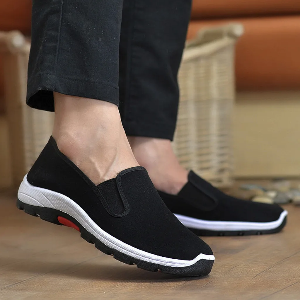 

2018 Fashion Men Shoes Men's Canvas Flat Mountaineering Shoes Breathable Soft Non-Slip Casual Shoes кроссовки мужские#76