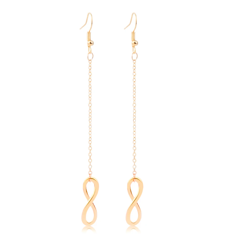 

Lucky 8 Number Fashion Drop Earrings For Women Trendy Party Jewelry Personality Cute Style Earings Quality Drop Earrings Female