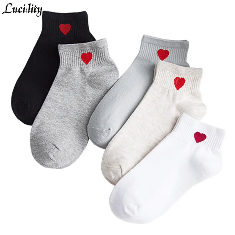 

Summer Invisible Cotton Women Short Socks Love Character Female Casual Socks High Quality 5pairs/lot =10pieces