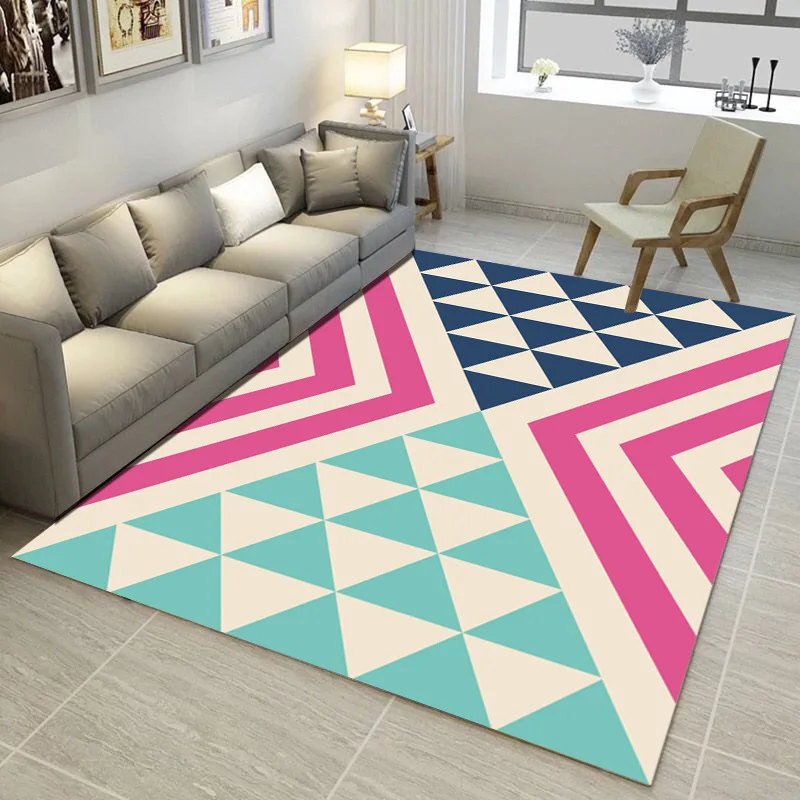 Черный и белый геометрический узор ковер тренд 3D коврики с принтом и ковры журнальный столик для гостиной Йога диван Противоскользящий коврик