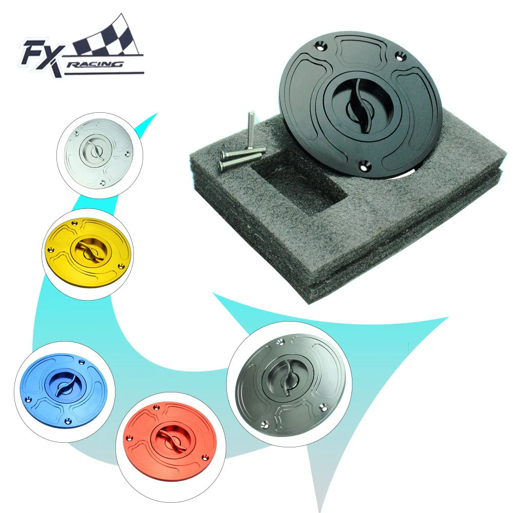 

FX CNC 115mm Aluminum Motorcycle Fuel Tank Gas Cap Cover Keyless For Honda CBR600 F4I CB1300 RVF 400 CB600F Hornet 599 CB1000R