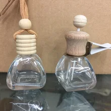 Автомобильная пустая бутылка для парфюма для эфирных масел, подвеска для духов, автомобильный орнамент, освежитель воздуха, подвесная стеклянная бутылка для автомобиля