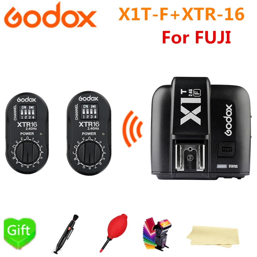 

GODOX X1T-F HSS TTL 2.4G Wireless LCD Flash Trigger Transmitter + 2* XTR-16 Receiver for Fujifilm FUJI Camera GODOX Flash