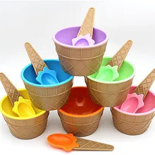 1 шт., Детские стаканчики для мороженого, чашка для мороженого, парные чашки, подарки, десертный контейнер, держатель с ложкой, лучший подарок для детей# YL
