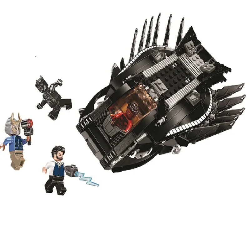 

401pcs Super Heroes Black Panther Royal Talon Fighter Attack Nakia 10837 Model Building Blocks Toys Bricks Compatible Legoings