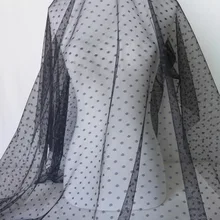 Один ярд 3 цвета на выбор Мягкая сетчатая пряжа свадебное платье ткань в горошек с принтом Тюлевая сетчатая кружевная ткань от комаров DIY ширина 150 см