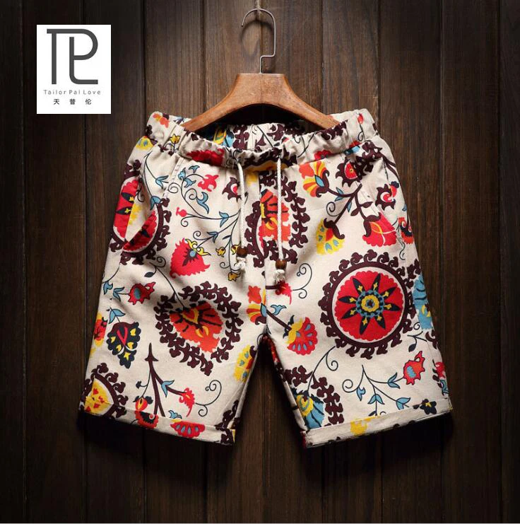 

Brand Men Shorts Casual Beach Short Homme Bermuda Summer Men's Board Shorts Printed Leisure Shorts Cargo Linen Plus Size #B0
