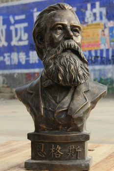 

USPS to USA S2190 Bronze Friedrich Von Engels philosopher revolutionis Head Bust Statue