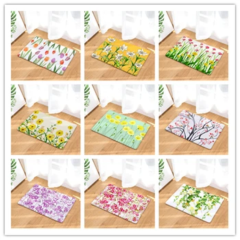 

Nordic style Flower mat bedroom rug kitchen bathroom mat rectangular door mat