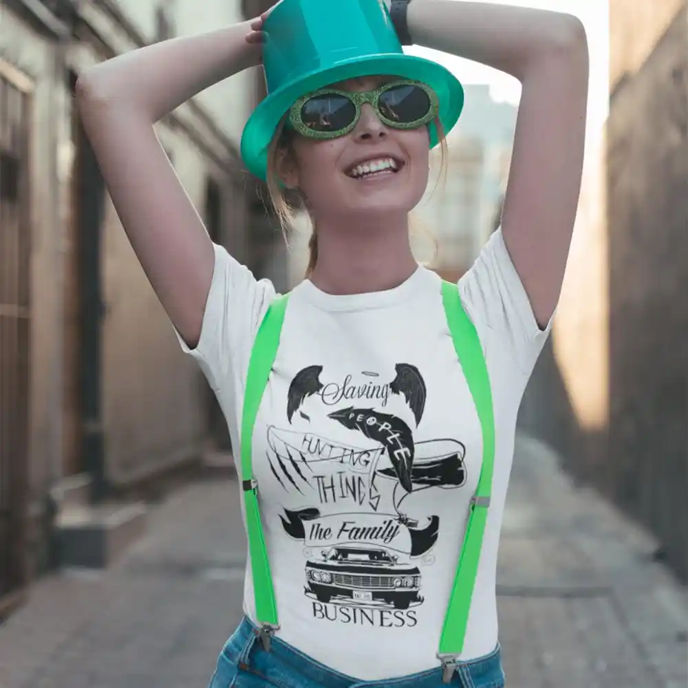 超自然tシャツファミリービジネスtシャツかわいい綿100女性tシャツプラスサイズグレー半袖レディースtシャツ T Shirts Aliexpress