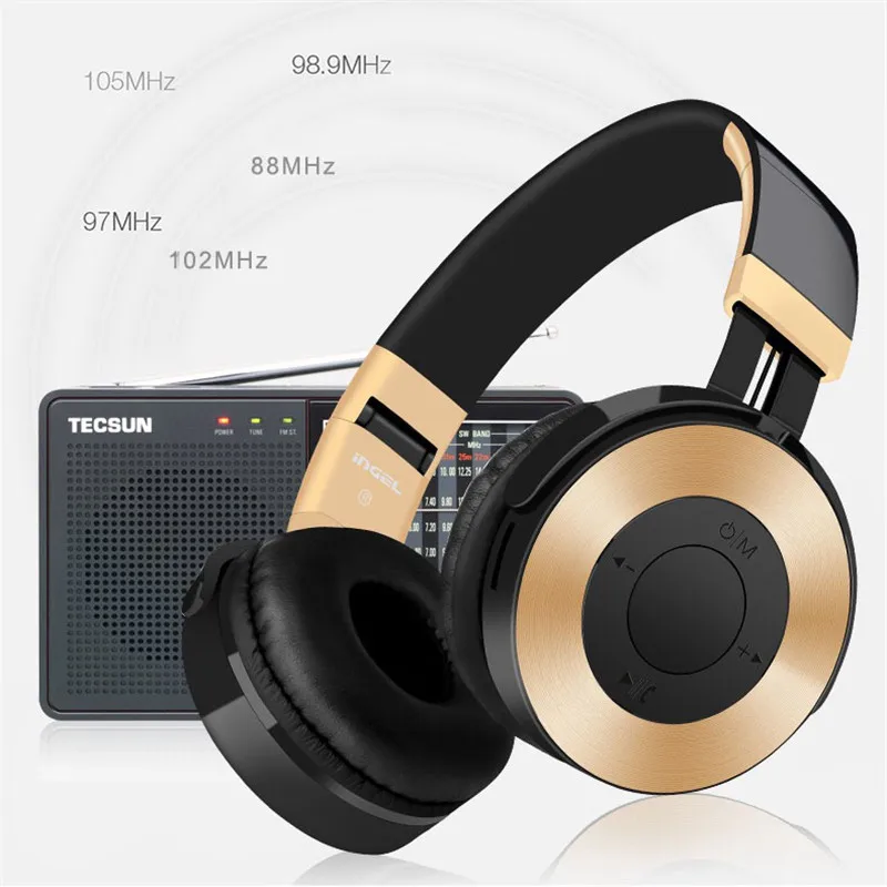 

Bluetooth Headphone Headset Gold Wireless Sport with Microphone for iPhone Stereo Portable Bluetooth Headphones