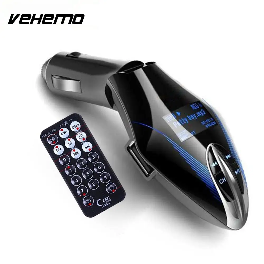 Vehemo Bluetooth Receiver FM Transmitter Car Charger Car FM Transmitter Portable FM Adapter AUX Stereo Automobile