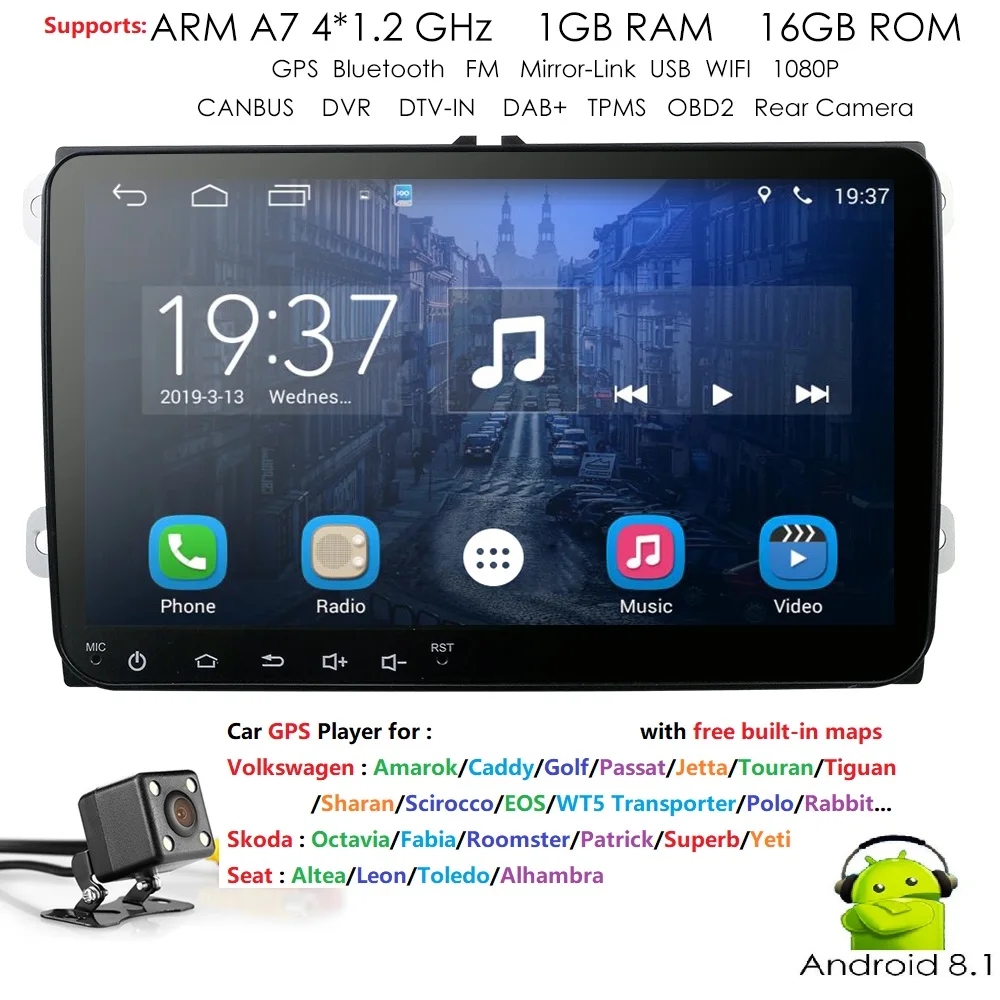 2din 9 Ouad core Android8 1 for V W Passat B6 CC Polo GOLF 5 6