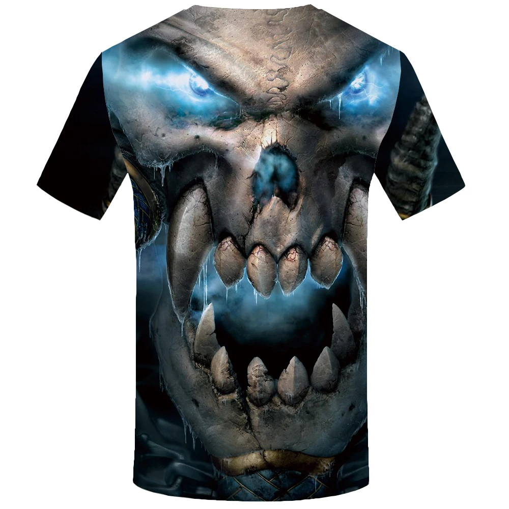 Мужская футболка с черепом KYKU Готическая принтом в стиле панк 2019|t-shirt top|top menskull t