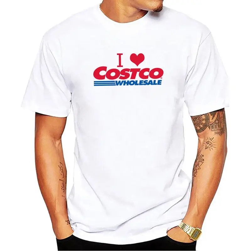 

White Men's T Shirt New 2018 Summer Fashion Short Sleeve O-neck I Love Costco Design Printed Clothing