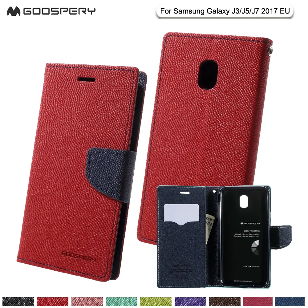

Mercury Goospery Original for Samsung Galaxy J3 J5 J7 2017 J4 J6 Plus 2018 J8 Phone Case Fancy Diary Flip Leather Wallet Cover
