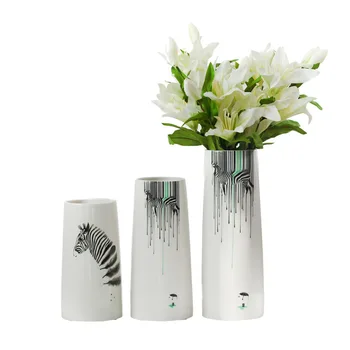 

Nordic Simple Zebra Ceramic Vase Ornaments Creative Zebra Flower Vase Home Living Room TV Cabinet Decoration Accessories Gifts