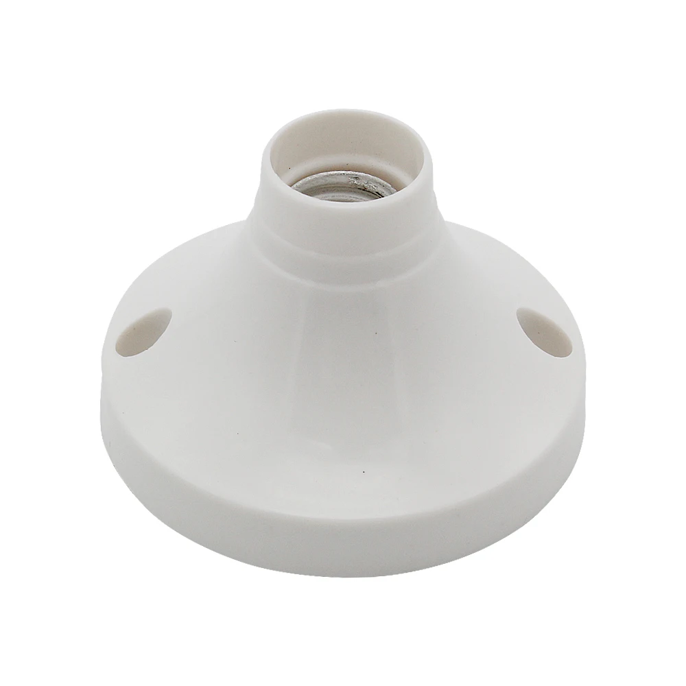 E14 Screw Base Round Plastic Base Screw Light Bulb Lamp Holder Socket