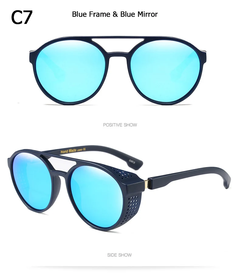 JackJad новая мода круглая оправа стимпанк стиль боковые солнечные очки с сеткой мужские брендовые дизайнерские Винтажные Солнцезащитные очки Oculos De Sol 97373
