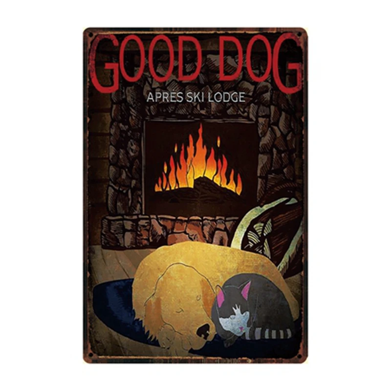 [Kelly66] Good Dog Waring Остерегайтесь поцелуев для собачек-Мопсов металлический знак оловянный плакат домашний Декор Бар настенная живопись 20*30 см размер Dy63 - Цвет: y-2436