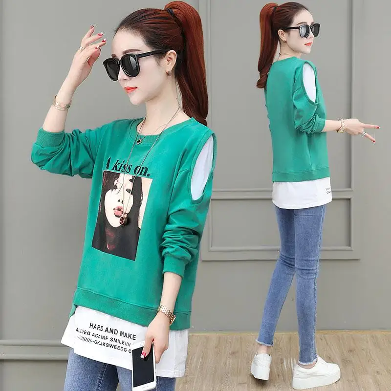 

Plus size Patchwork Off the Fake two pieces women t shirt 2019 t-shirt women short Sleeve tops tshirt summer tee shirt XXXL 3XL