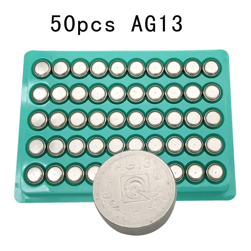 

50Pcs LR44 357A A76 303 AG13 SR44SW SP76 L1154 RW82 RW42 1.5V Battery Alkaline Button Cell watch toys Batteries