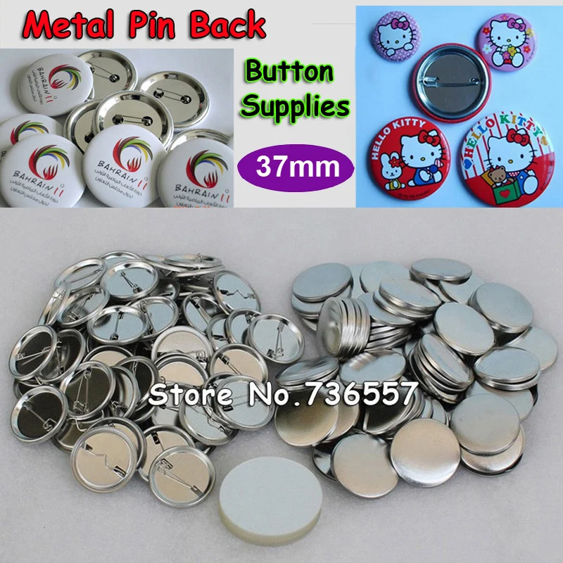 

200 Sets 1-1/2" 37mm Pin Back Metal Pinback Button Supply Materials for Professional All Steel Badge Button Maker