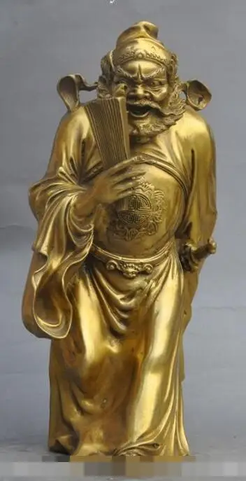 

S00394 chinese brass copper Exorcism Vampire Killers Tianshi Zhong Kui sword god statue B0403