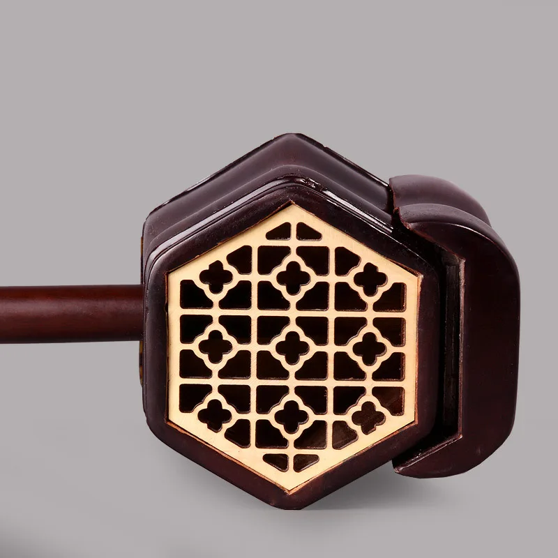 Chinese Erhu 2 String Instrument, Professional Erhu, Folk String Instruments, Ebony Funda, China Redwood with Erhu Accessories
