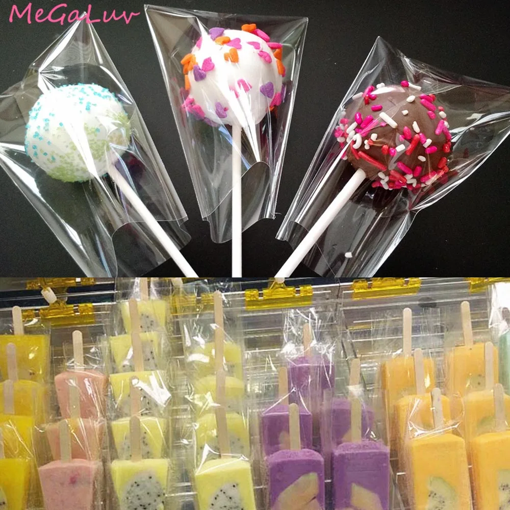 

100pcs Birthday Party Clear Cellophane Packing Bag Candy Bags Boxes Popcorn Bakery Cookie Gift Basket Supplies Wedding Decors