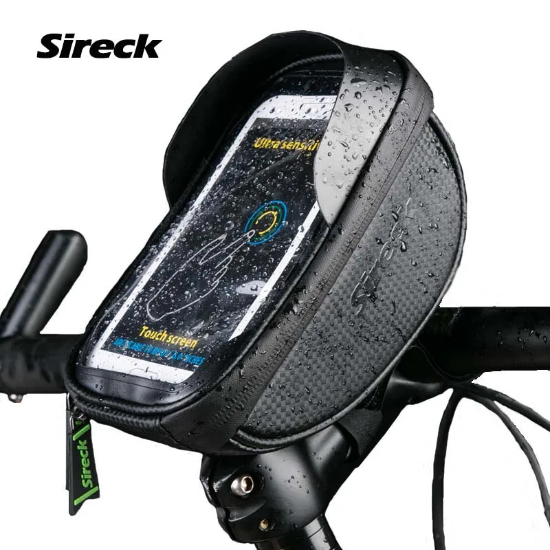 

Sireck Waterproof Bicycle Front Bag Road Mtb Bike Top Tube Frame Handlebar Bag 6.0 Inch Touchscreen Cycling Pouch Smartphone Bag