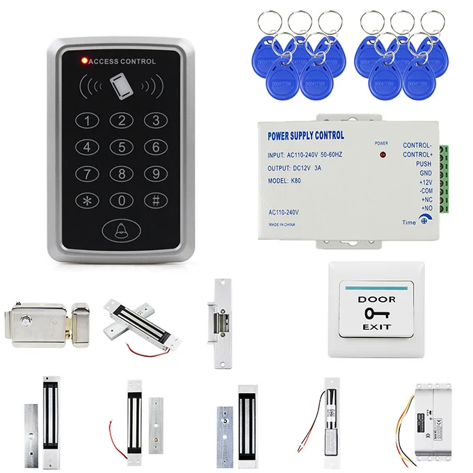 DIYSECUR 125 кГц RFID пароль клавиатуры двери Система контроля доступа с электронным магнитным замком Strike Lock питание Diy Kit