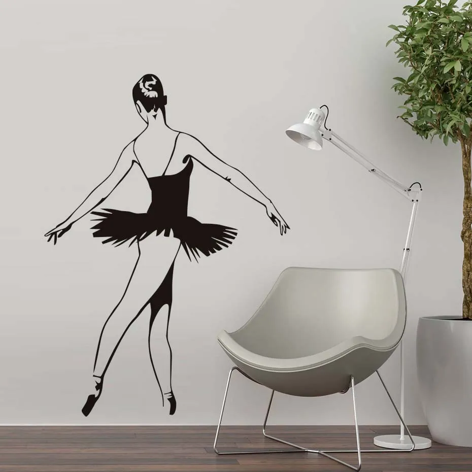 

New Design Ballet Dance Wall Sticker PVC Home Decor Ballerina Wall Decal Girls Bedroom Home Decor Modern