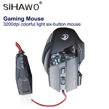 

Computer Mouse Colorful Glow Gaming Mouse Wired Mouse 3200dpi Adjustable DPI With Fire Button USB 2.0 Seven Buttons