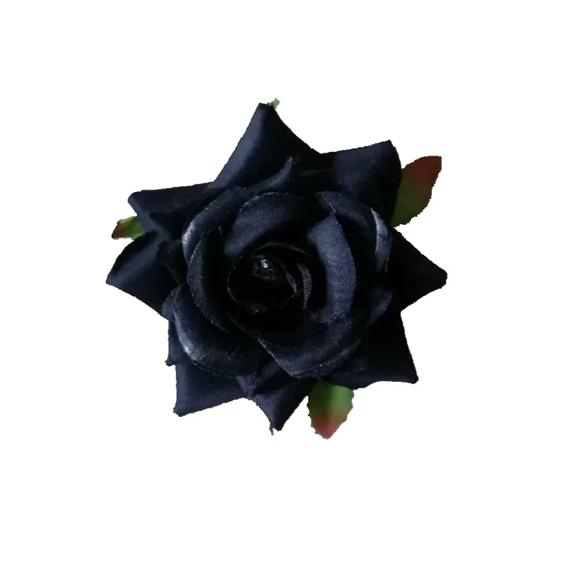 

6.5cm Round Mini Black Rose Artificial Flowers Head Silk Rose For Wedding Decor Scrapbooking Plastic Fabric Ivory Red DIY Flower