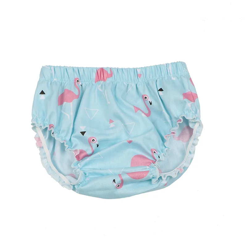 New Baby Girls White Flamingo Frilly Knickers Bloomers Toddler Floral Cotton Shorts Summer Soft Sun Clothing (1)