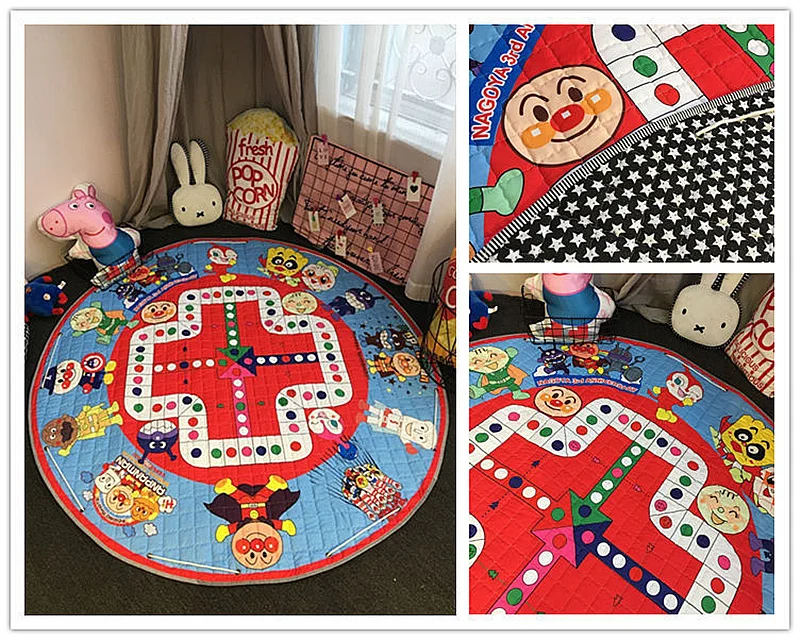 Round play mat storage bag Baby Toys Room COTTON CAR FOX Anpanman  (22)