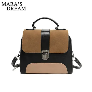 

Mara's Dream 2018 Casual Women PU Leather Sling Handbag Girls Crossbody Bag Patchwork Color Messenger Shoulder Elegant Handbag
