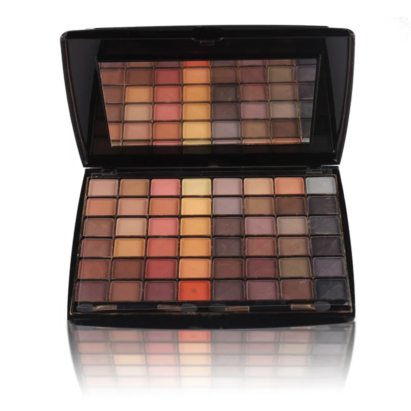 2 Styles New 48 Earth Color Matte Pigment Glitter Eyeshadow Palette Brick Red Eye Shadow