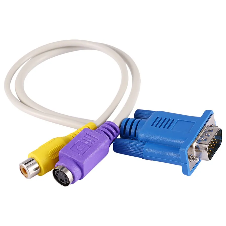 VGA SVGA a S-Video 3 RCA Composite AV Uscita Tv Cavo Adattatore convertitore cavo PC
