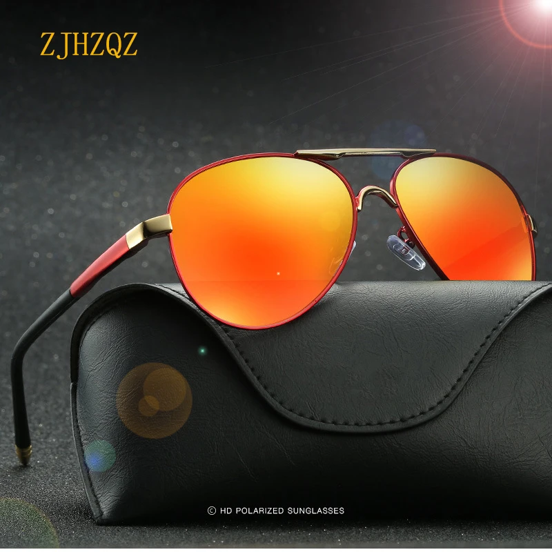 

ZJHZQZ Brand Designer Sunglasses Men Polarized Pilot Driving 2019 Male Blue Mirror Women Shade UV400 Black Sun Glasses For Women