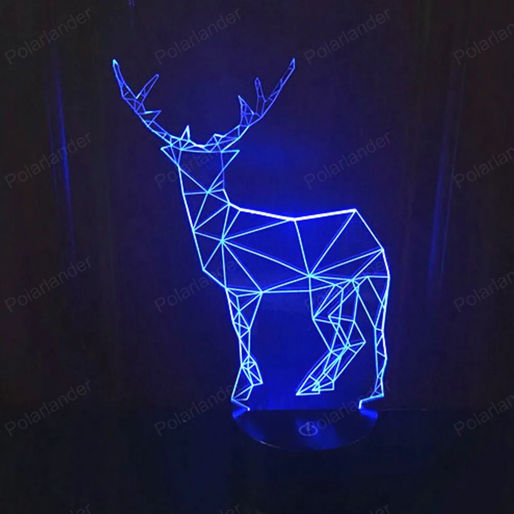 Deer 2 USB font b Night b font Light 3D Illusion Touch font b Led b