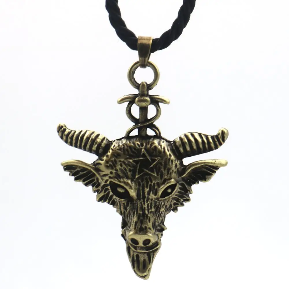 Sabbatic коза амулет ожерелье Baphomet с подвеской головой ОЗУ женское готической