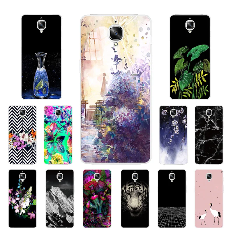 for Oneplus 3/3T Case 5.5&quot Protective Back Phone Cover 3T Botanic Printing Coque Oneplus3 Three Fundas |