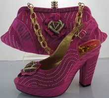2017 elegante Frauen Schuhe Und Tasche Mit Steinen Italienische Schuhe Mit Passenden Taschen Für Party Frau Sandale Schuhe ME3301