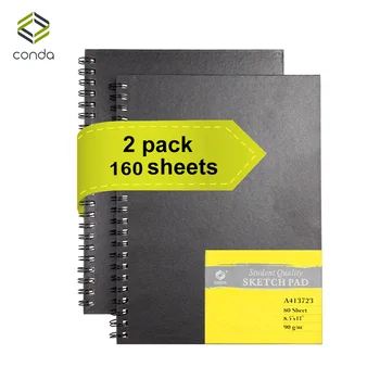 

CONDA Sketchbook 8.5"x11" Hardcover Spiral Pad for Drawing Painting Artist Colored Pencil Book Manga Supplies School Supplies